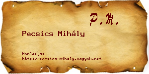 Pecsics Mihály névjegykártya
