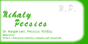 mihaly pecsics business card